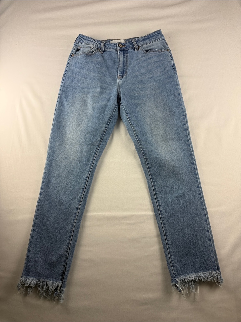 KanCan High Rise Skinny Jeans Light Wash Raw Hem Women's Size 27